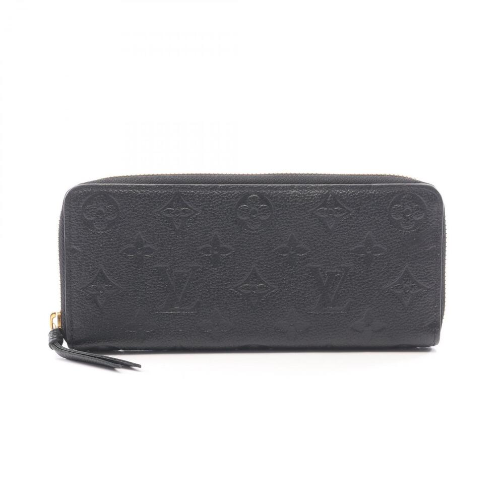 Louis Vuitton Portefeuille Clemence Monogram Empreinte Wallet Leather Noir Black